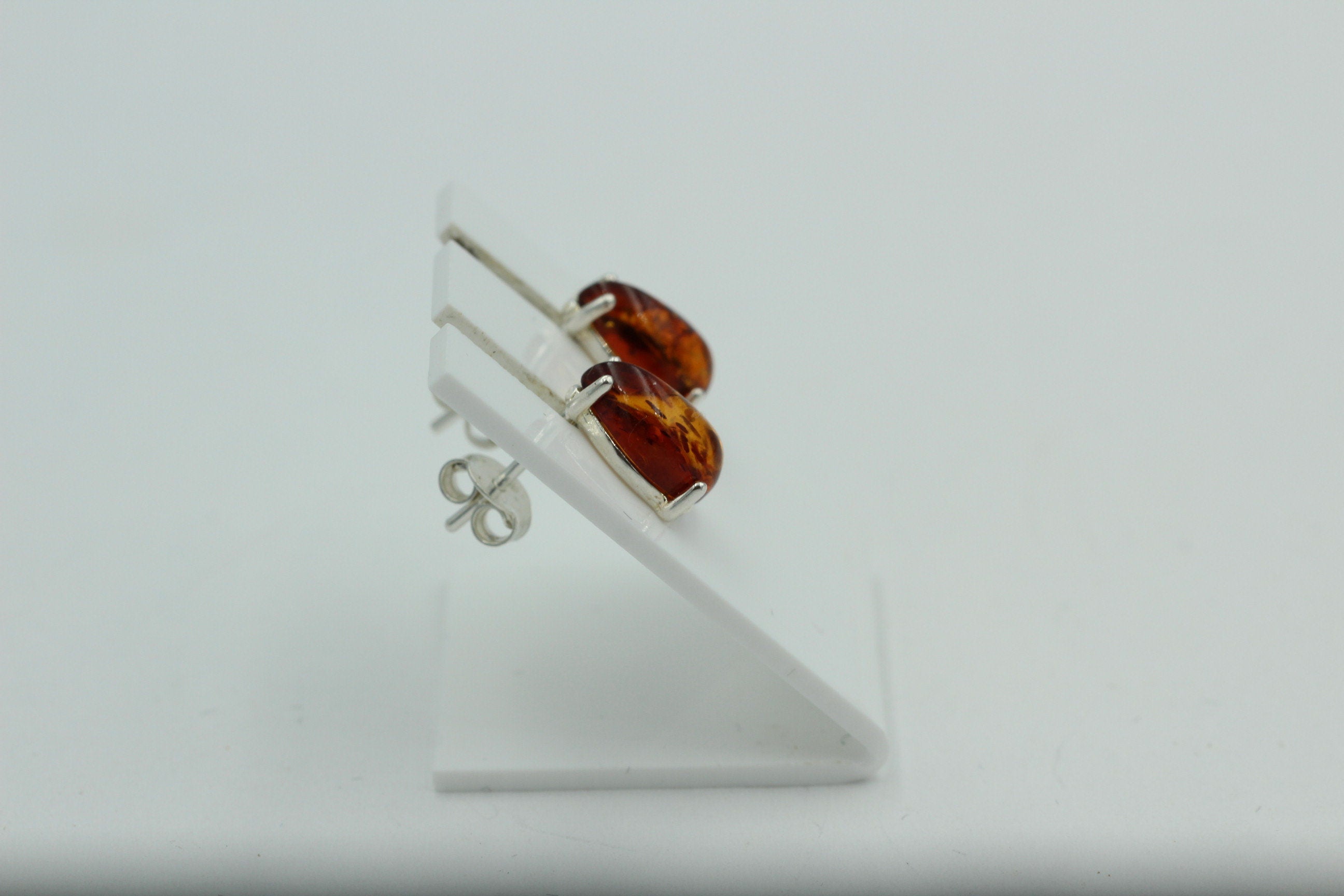 Edler Bernstein Ohrstecker Unisex 925 Silber Ohrschmuck Bernsten aus Litauen