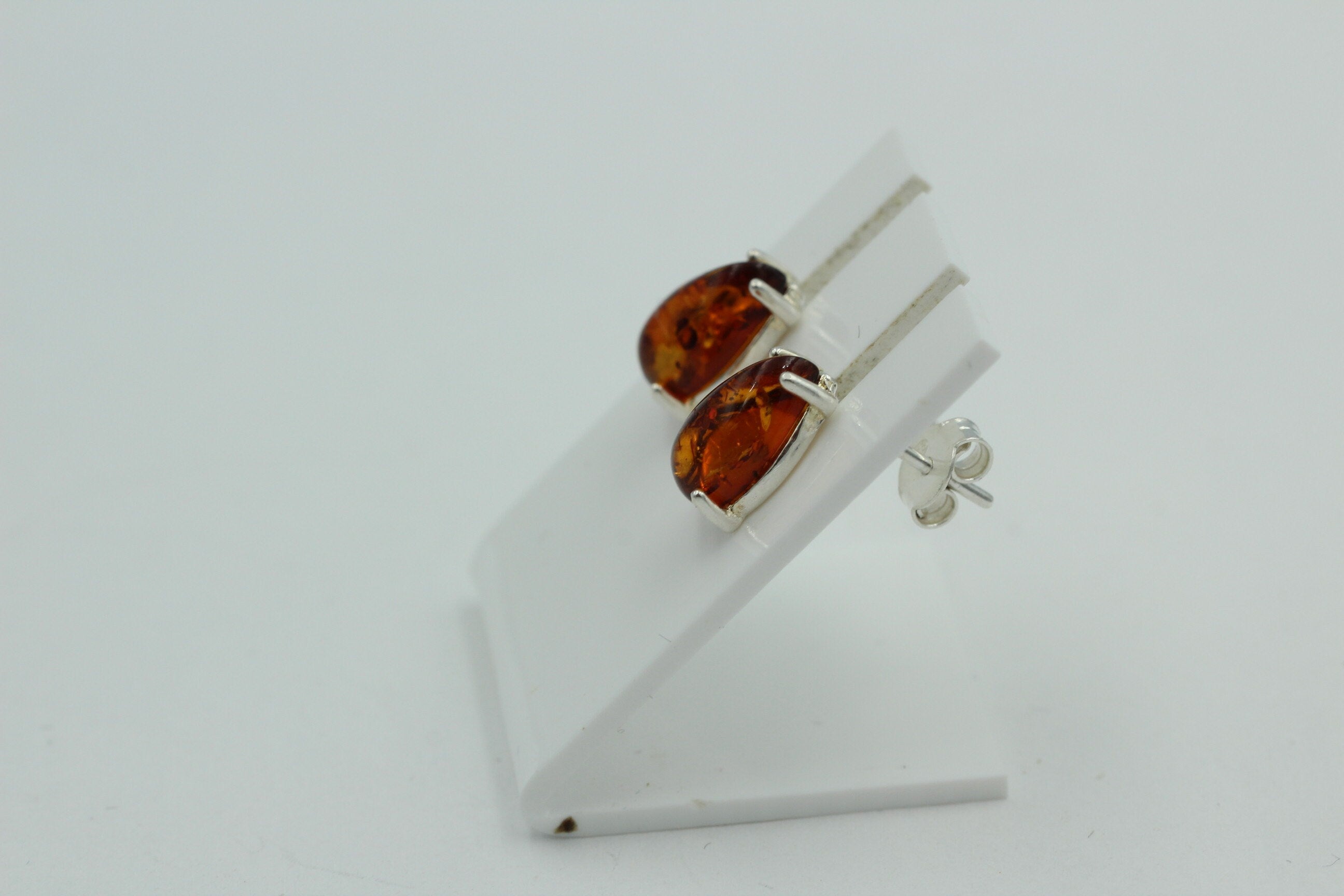 Edler Bernstein Ohrstecker Unisex 925 Silber Ohrschmuck Bernsten aus Litauen