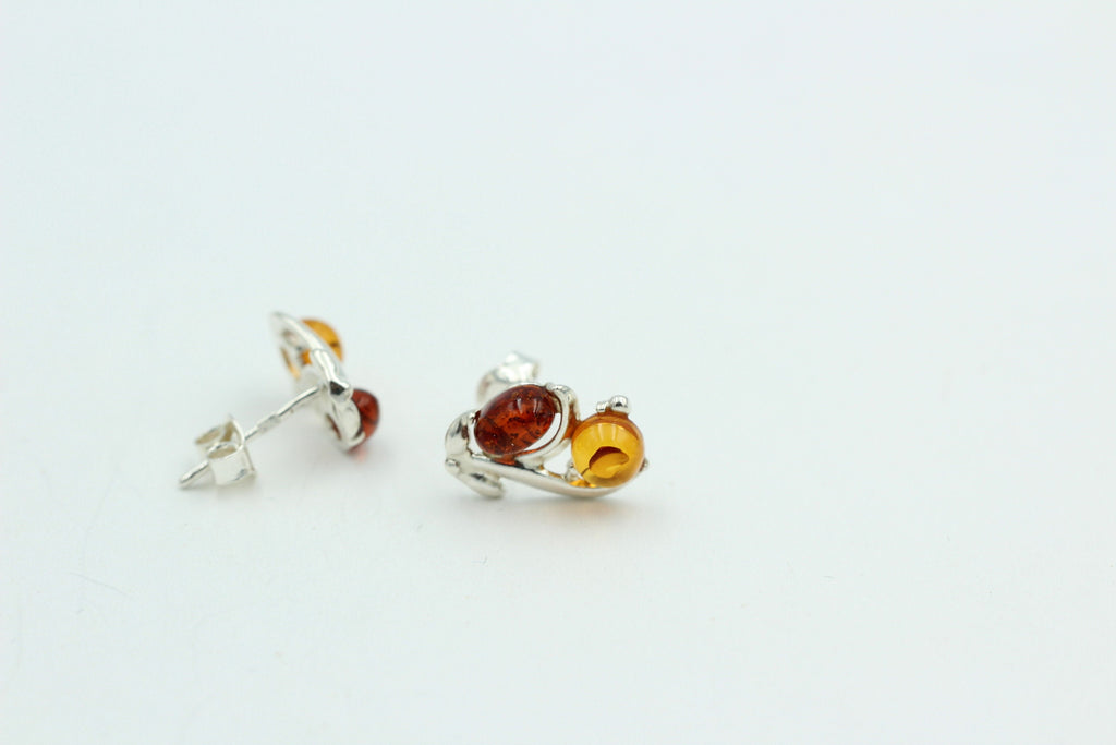 Edle Bernstein Ohrstecker 925 Silber Bernstein aus Litauen Ohrring Ohrschmuck