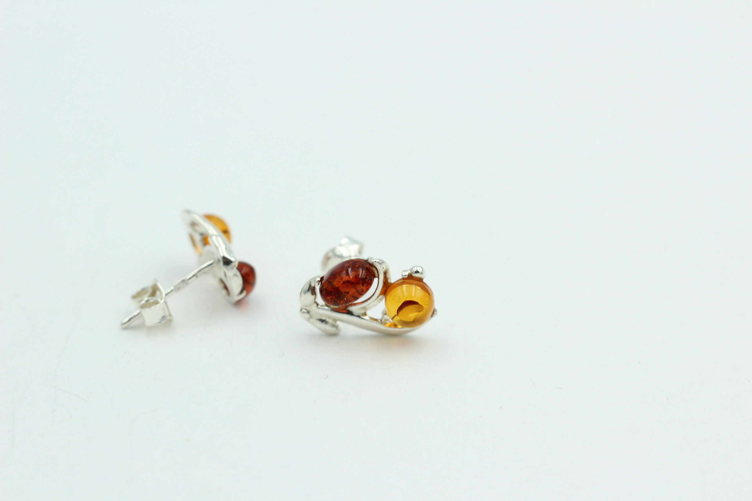 Edle Bernstein Ohrstecker 925 Silber Bernstein aus Litauen Ohrring Ohrschmuck