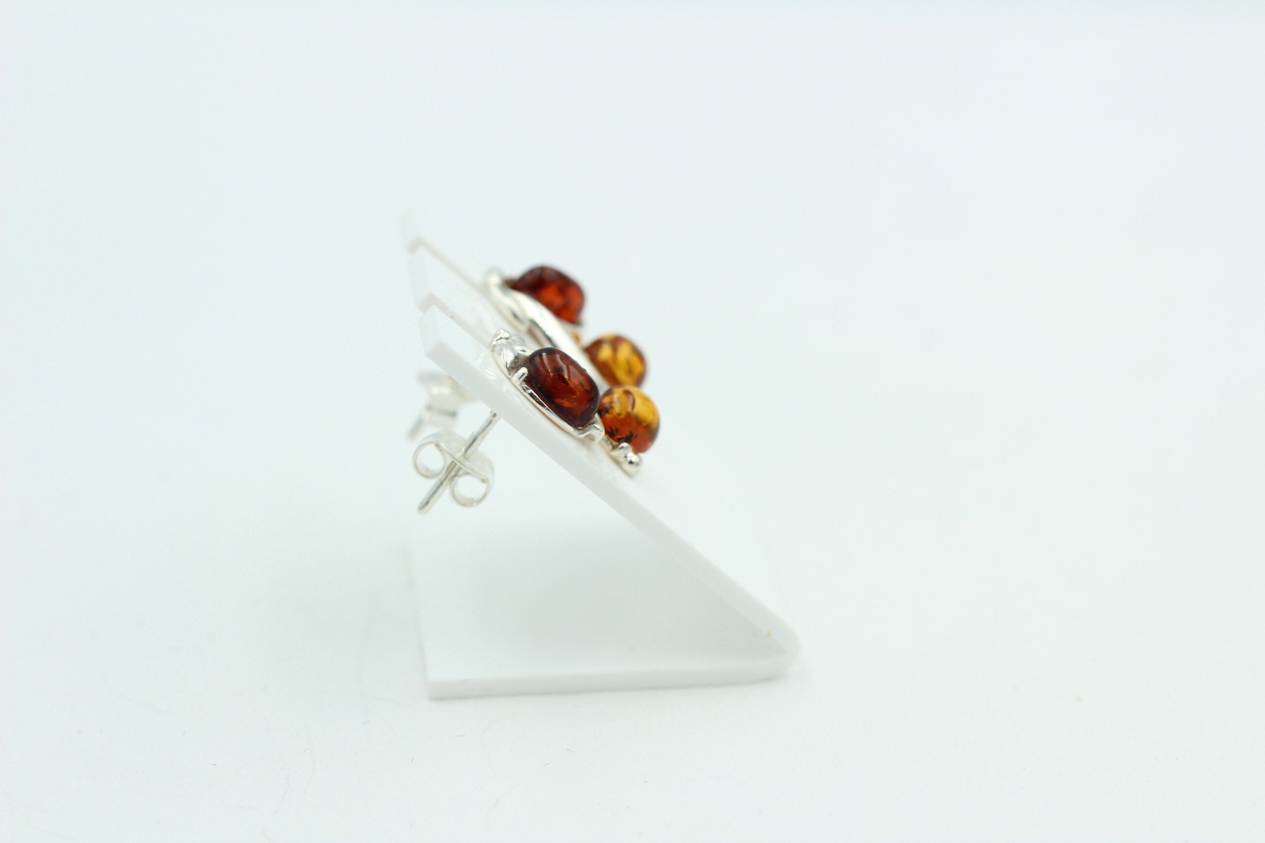 Edle Bernstein Ohrstecker 925 Silber Bernstein aus Litauen Ohrring Ohrschmuck