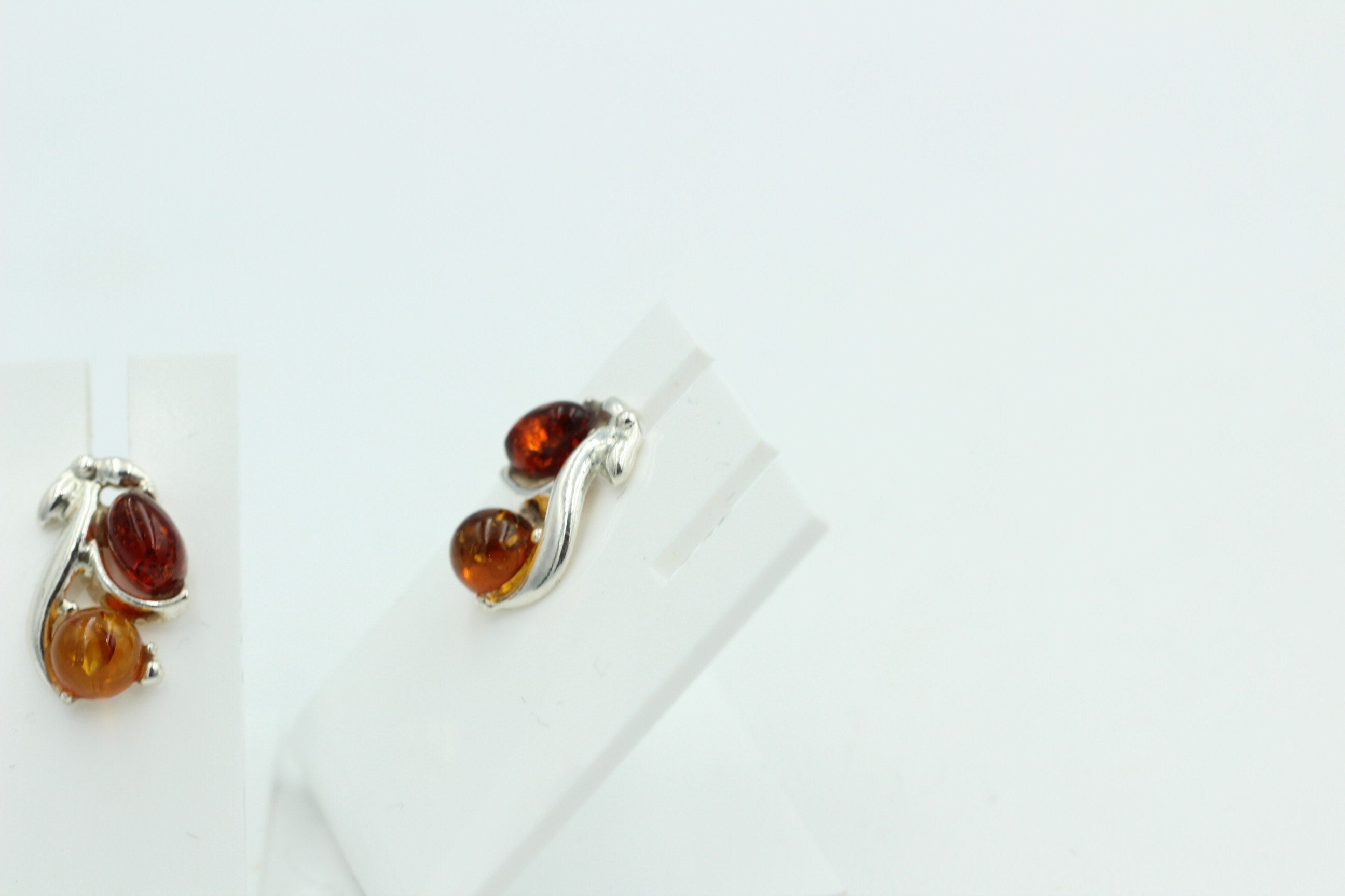 Edle Bernstein Ohrstecker 925 Silber Bernstein aus Litauen Ohrring Ohrschmuck