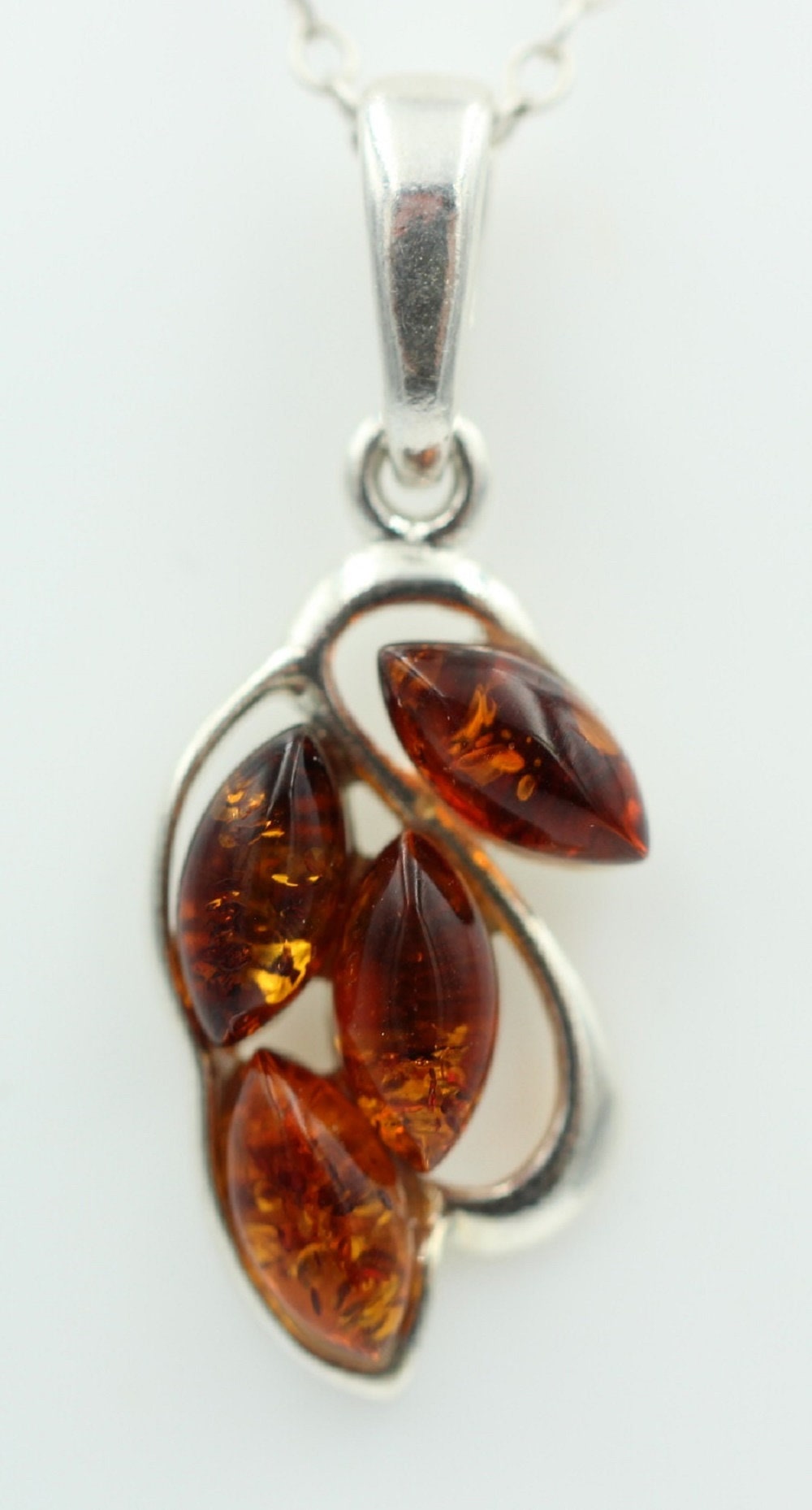Edler Anhänger Bernstein 925 Silber Collier Kette Bernstein aus Letland