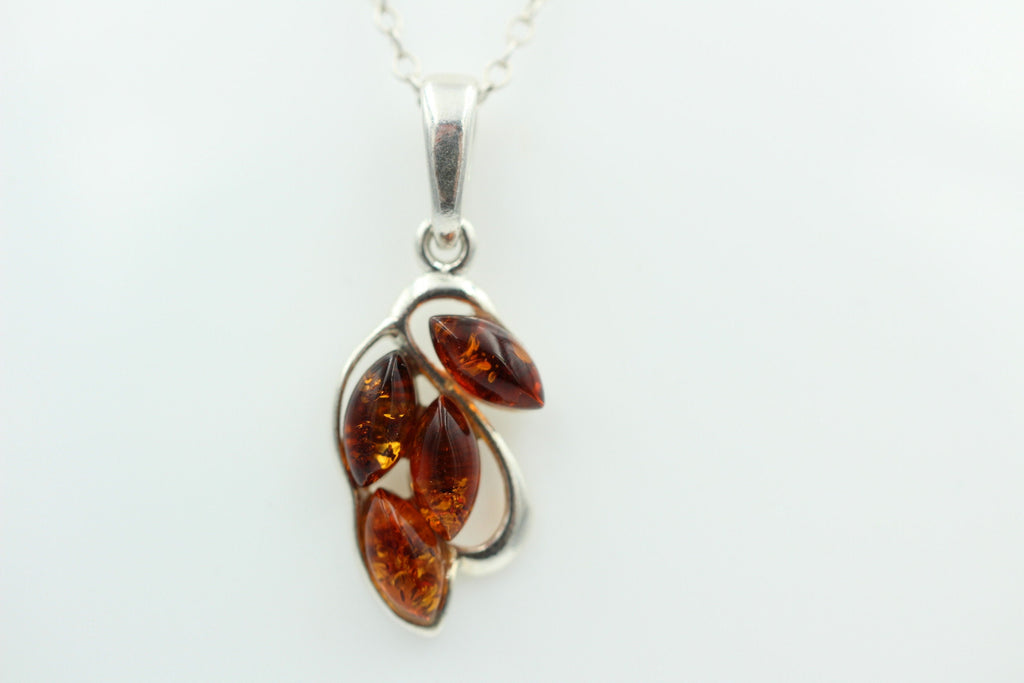 Edler Anhänger Bernstein 925 Silber Collier Kette Bernstein aus Letland