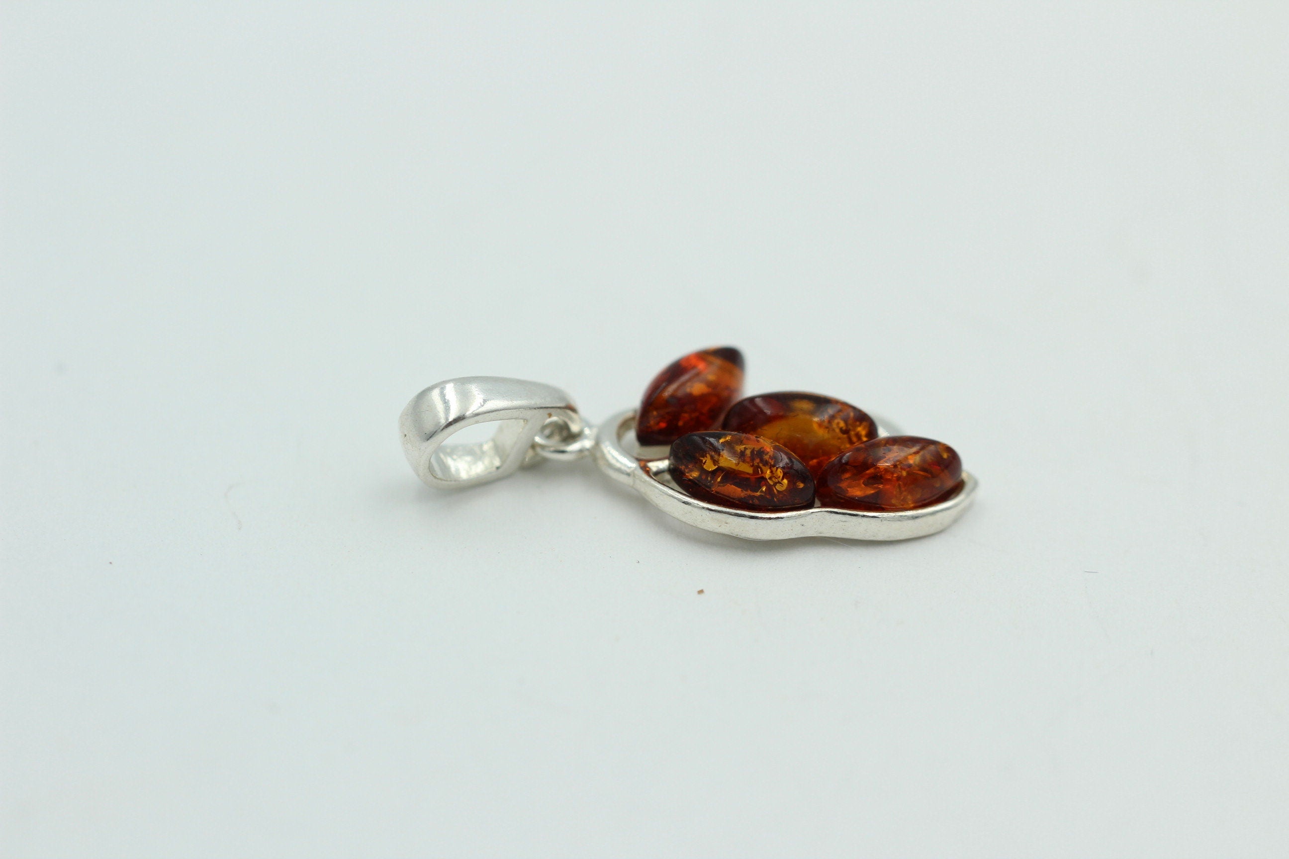 Edler Anhänger Bernstein 925 Silber Collier Kette Bernstein aus Letland