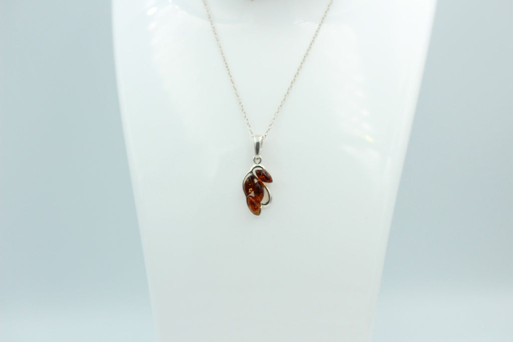 Edler Anhänger Bernstein 925 Silber Collier Kette Bernstein aus Letland