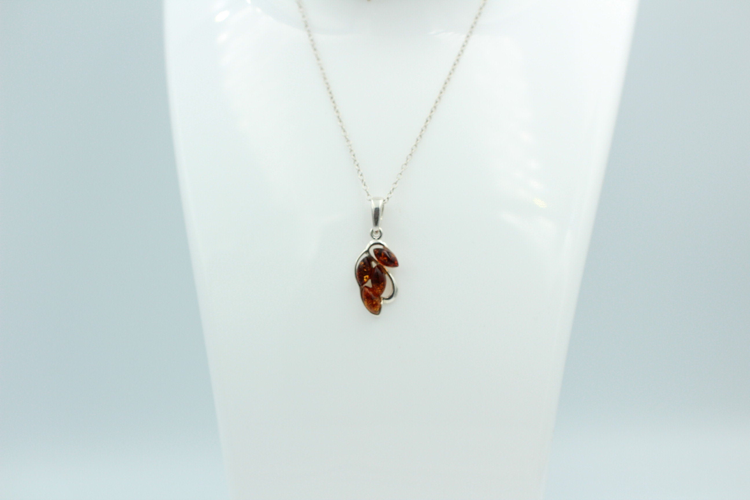 Edler Anhänger Bernstein 925 Silber Collier Kette Bernstein aus Letland