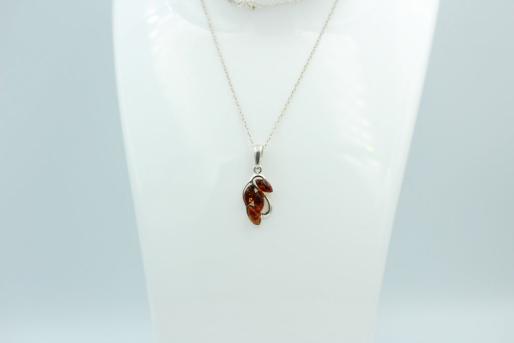 Edler Anhänger Bernstein 925 Silber Collier Kette Bernstein aus Letland