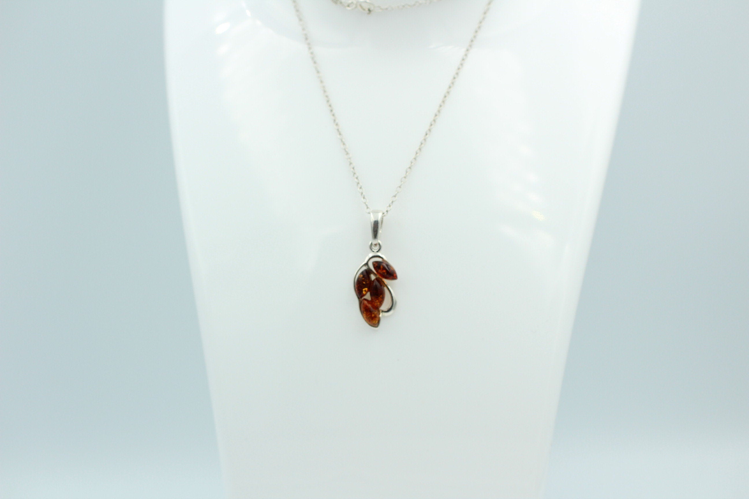 Edler Anhänger Bernstein 925 Silber Collier Kette Bernstein aus Letland
