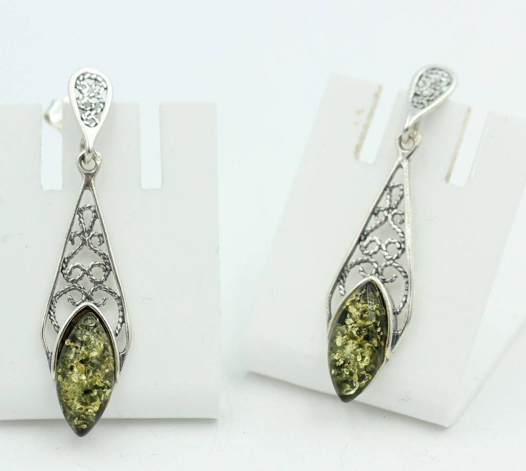 Edle filigrane Bernstein Ohrhanger Ohrstecker 925 Silber filigraner Ohrschmuck