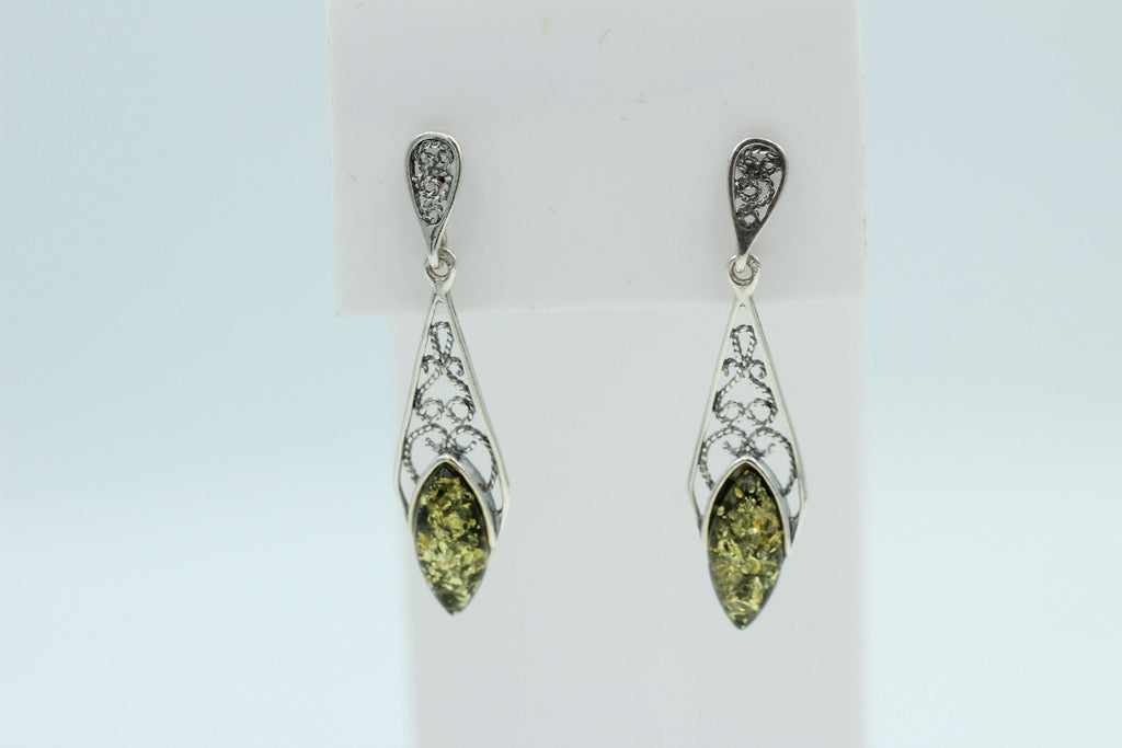 Edle filigrane Bernstein Ohrhanger Ohrstecker 925 Silber filigraner Ohrschmuck