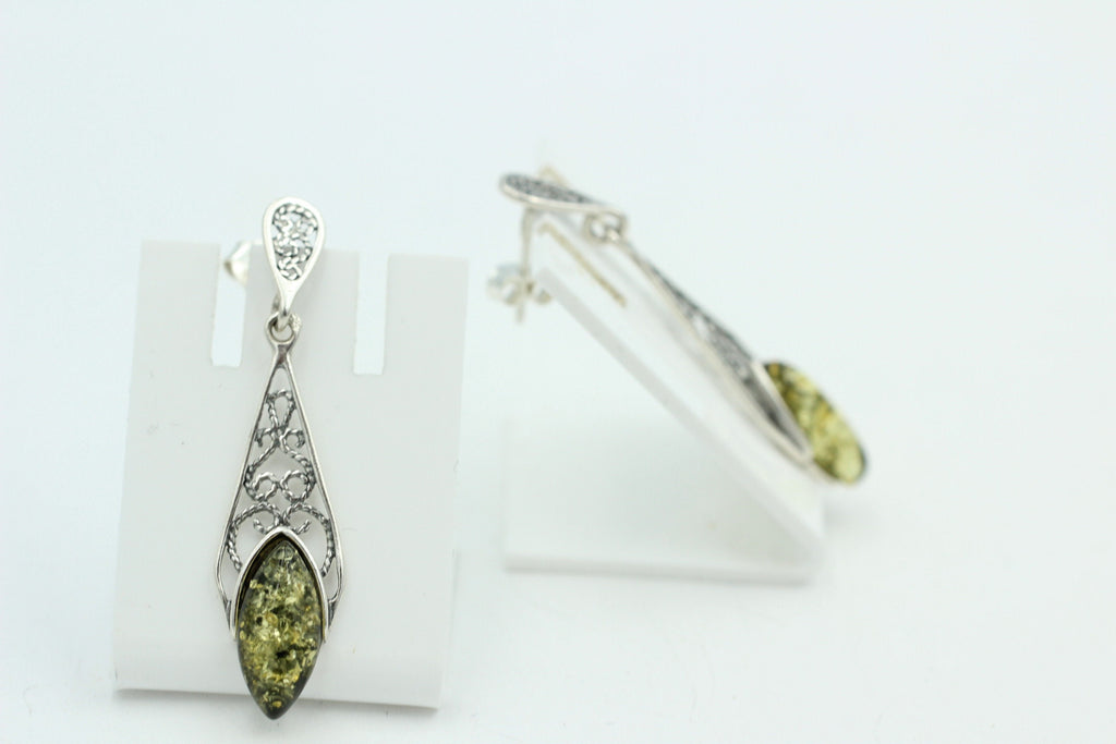 Edle filigrane Bernstein Ohrhanger Ohrstecker 925 Silber filigraner Ohrschmuck