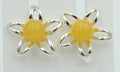 Bernsteinblume 925 Sterling Silber Ohrstecker Ohrring Silberblume mit Bernstein