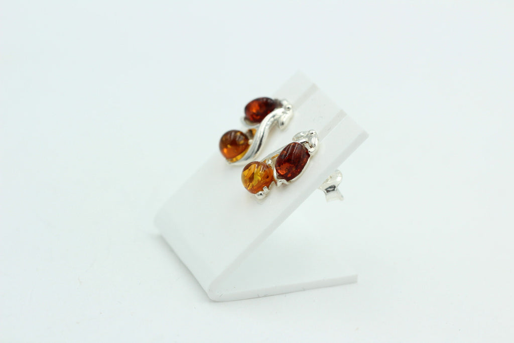 Edle Bernstein Ohrstecker 925 Silber Bernstein aus Litauen Ohrring Ohrschmuck