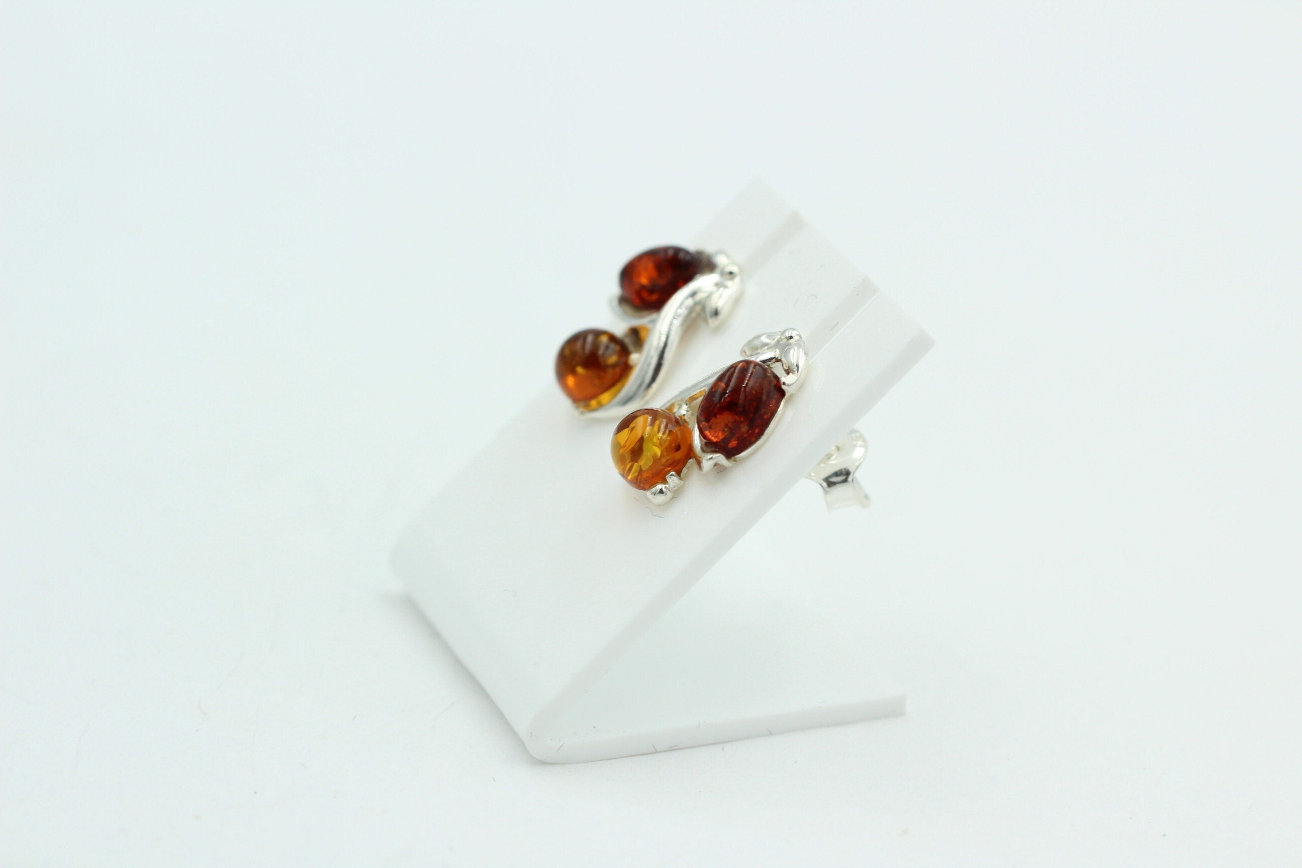 Edle Bernstein Ohrstecker 925 Silber Bernstein aus Litauen Ohrring Ohrschmuck