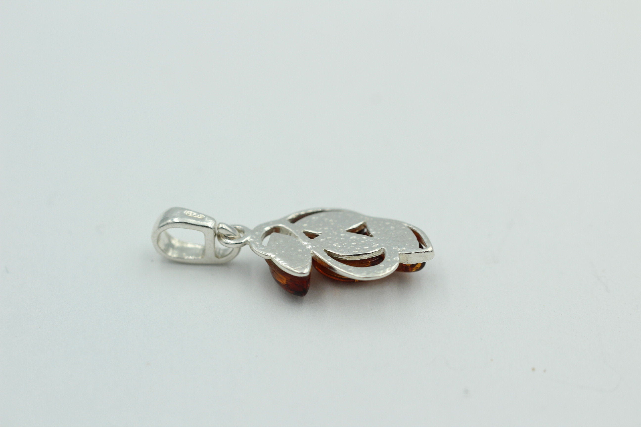 Edler Anhänger Bernstein 925 Silber Collier Kette Bernstein aus Letland