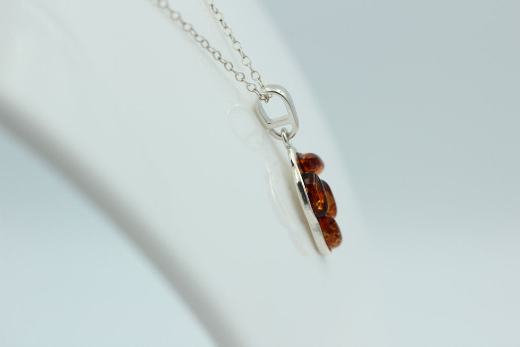 Edler Anhänger Bernstein 925 Silber Collier Kette Bernstein aus Letland