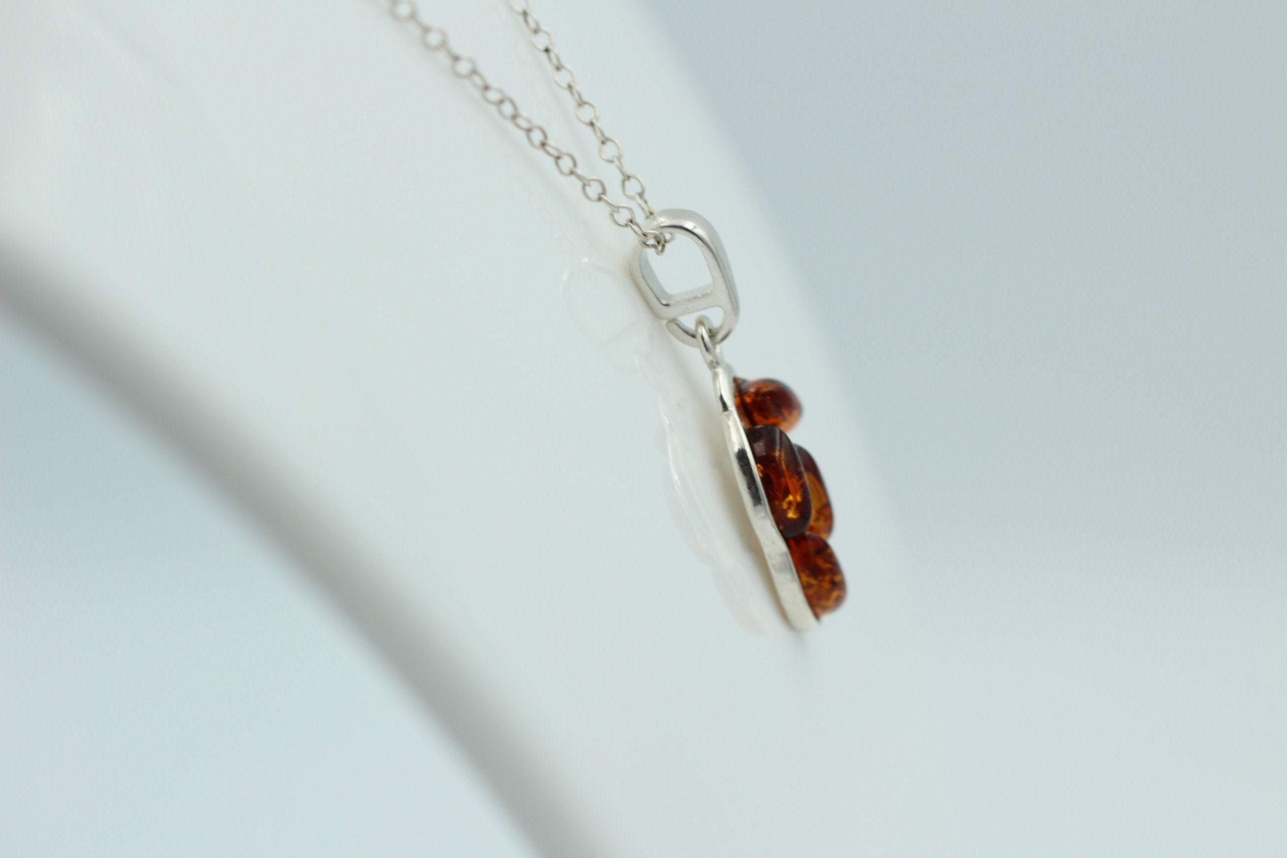 Edler Anhänger Bernstein 925 Silber Collier Kette Bernstein aus Letland