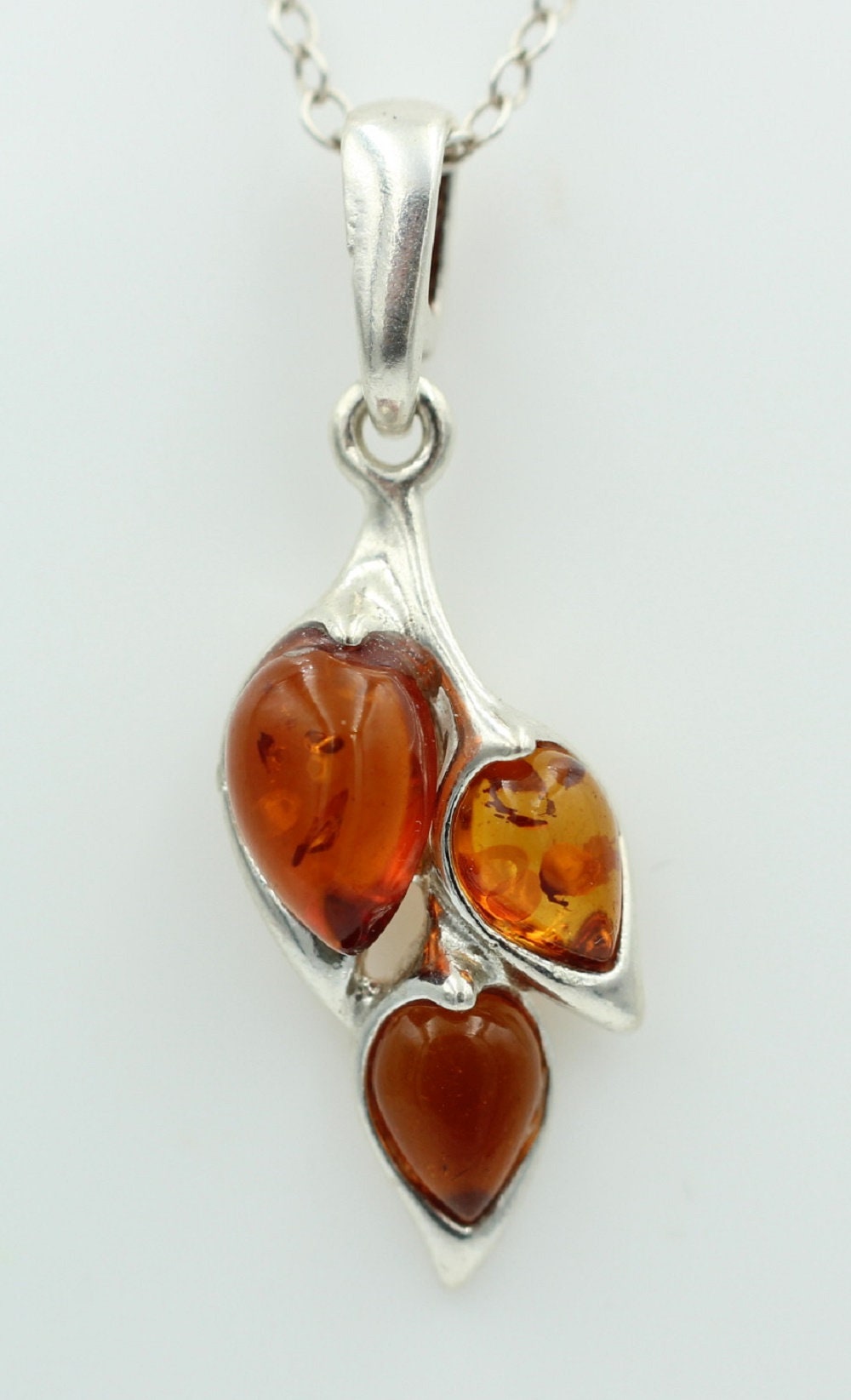 Edler Anhänger Bernstein 925 Silber Collier Kette Bernstein aus Letland