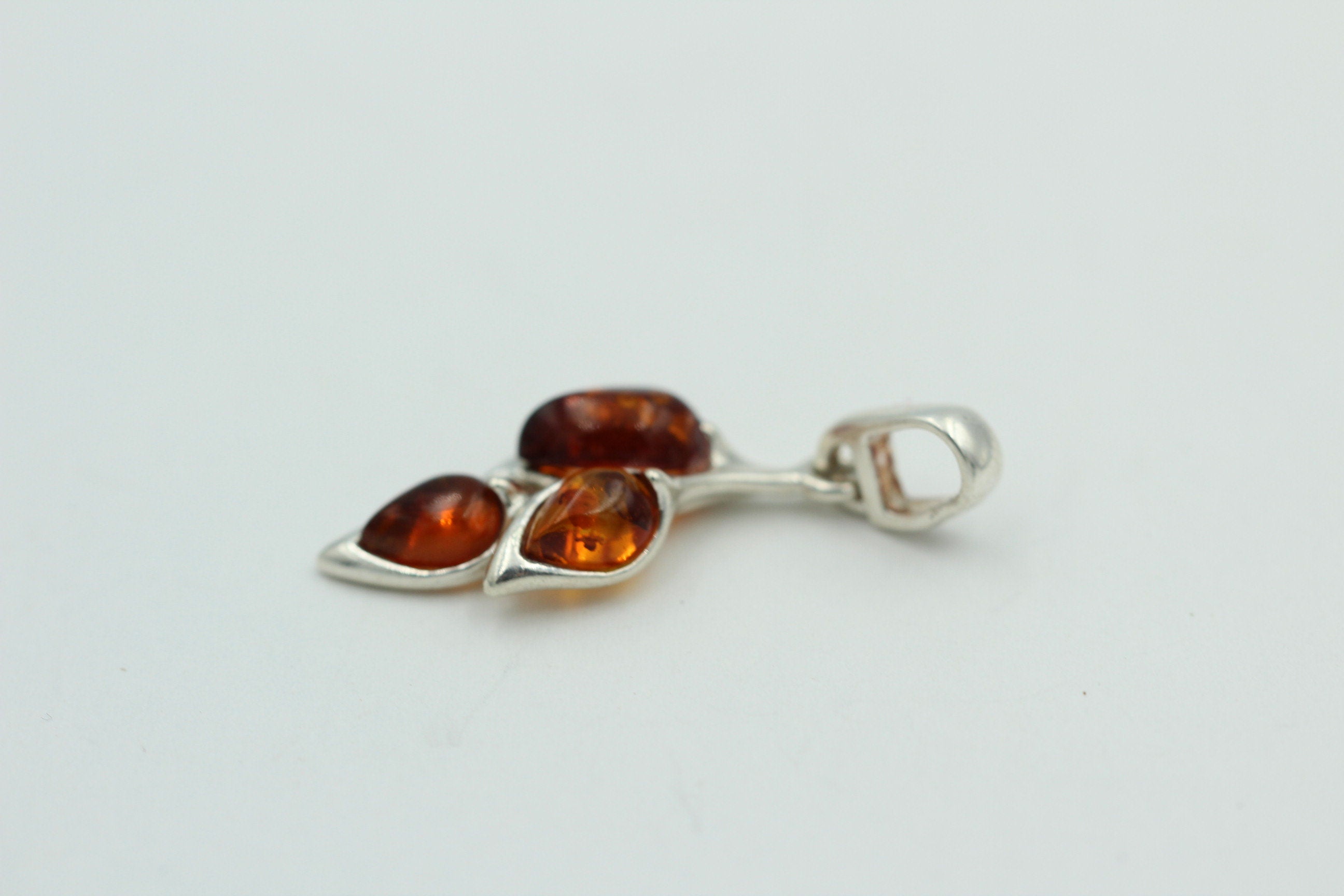 Edler Anhänger Bernstein 925 Silber Collier Kette Bernstein aus Letland