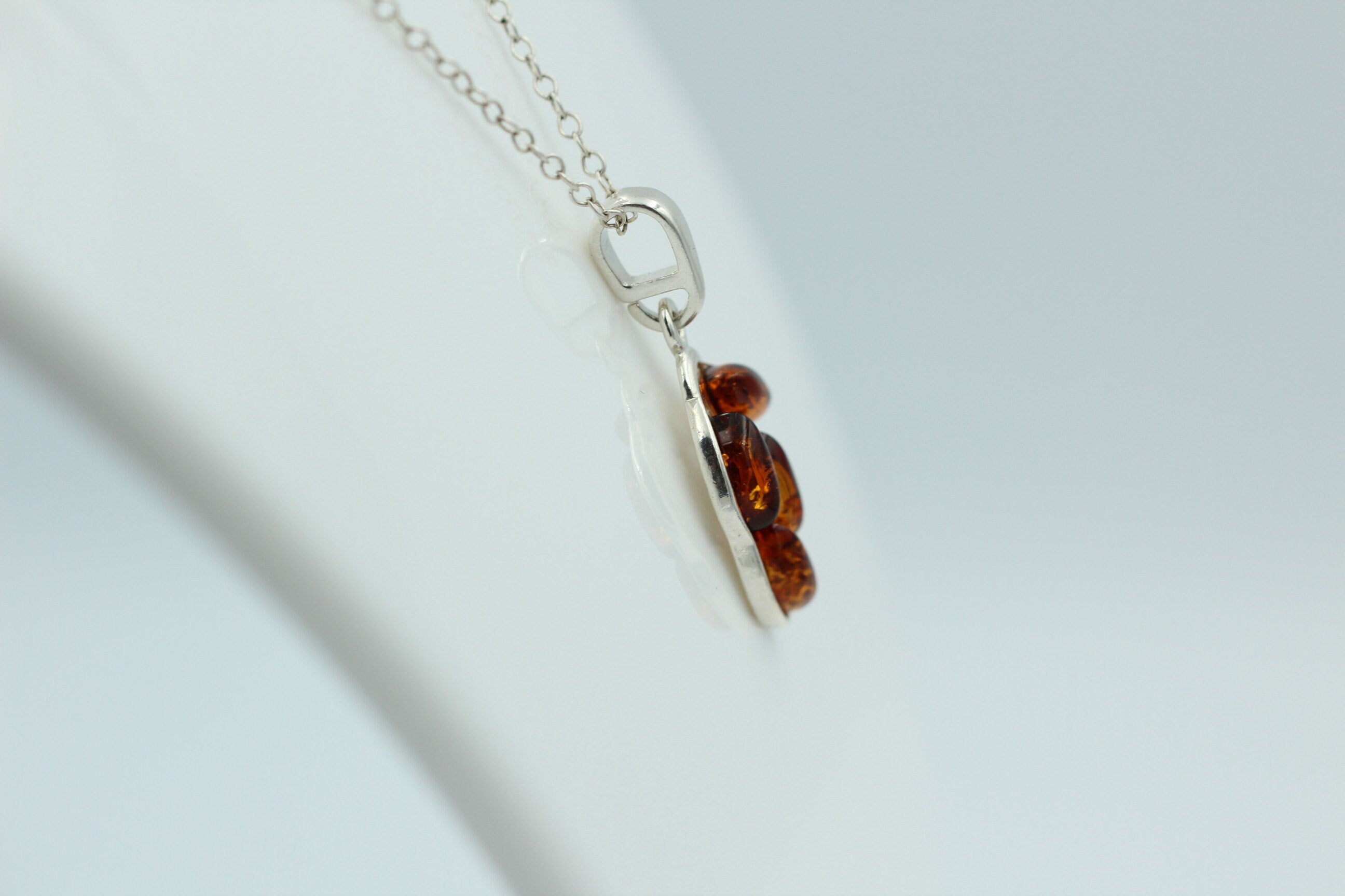 Edler Anhänger Bernstein 925 Silber Collier Kette Bernstein aus Letland