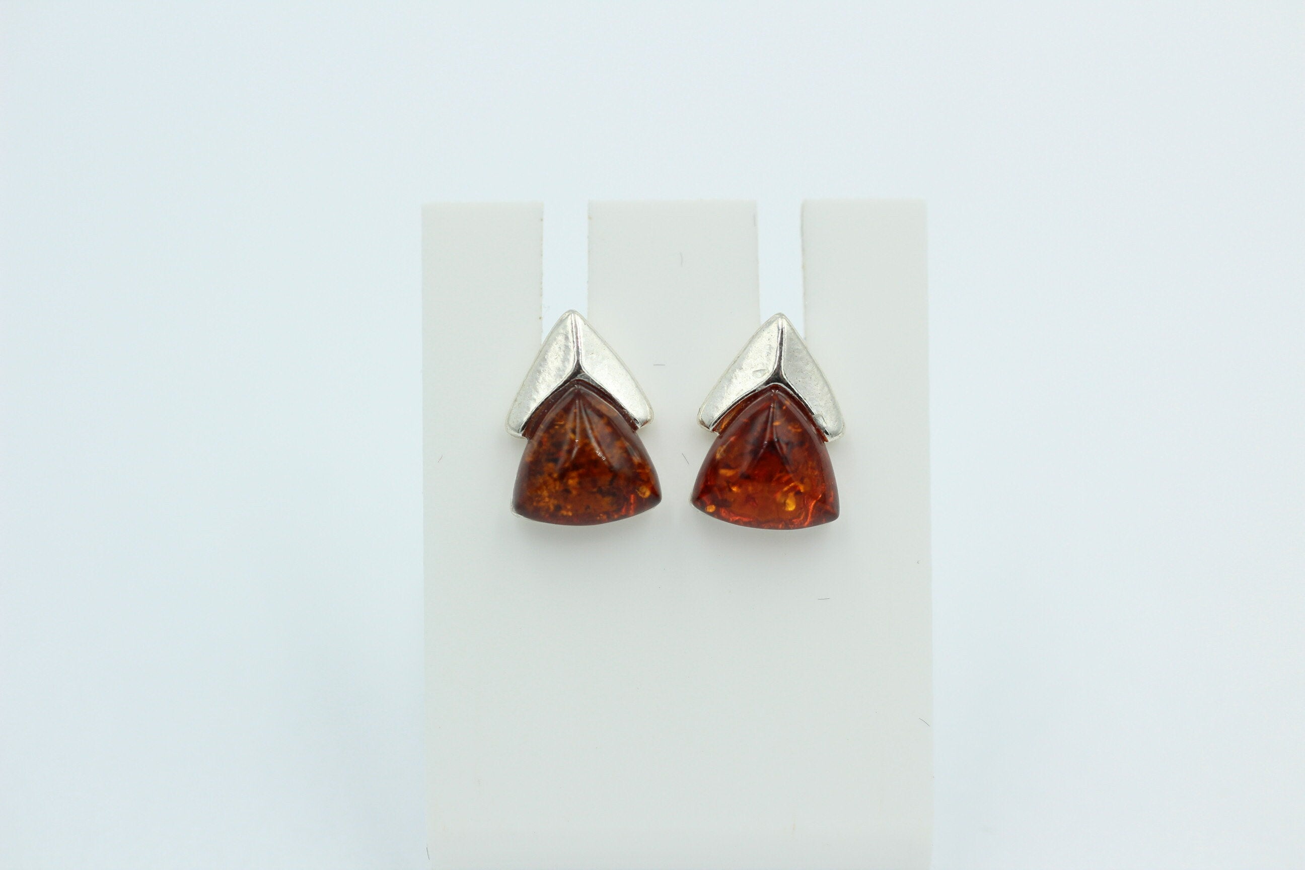 Edler Bernstein Ohrstecker Unisex 925 Silber Ohrschmuck Bernsten aus Litauen