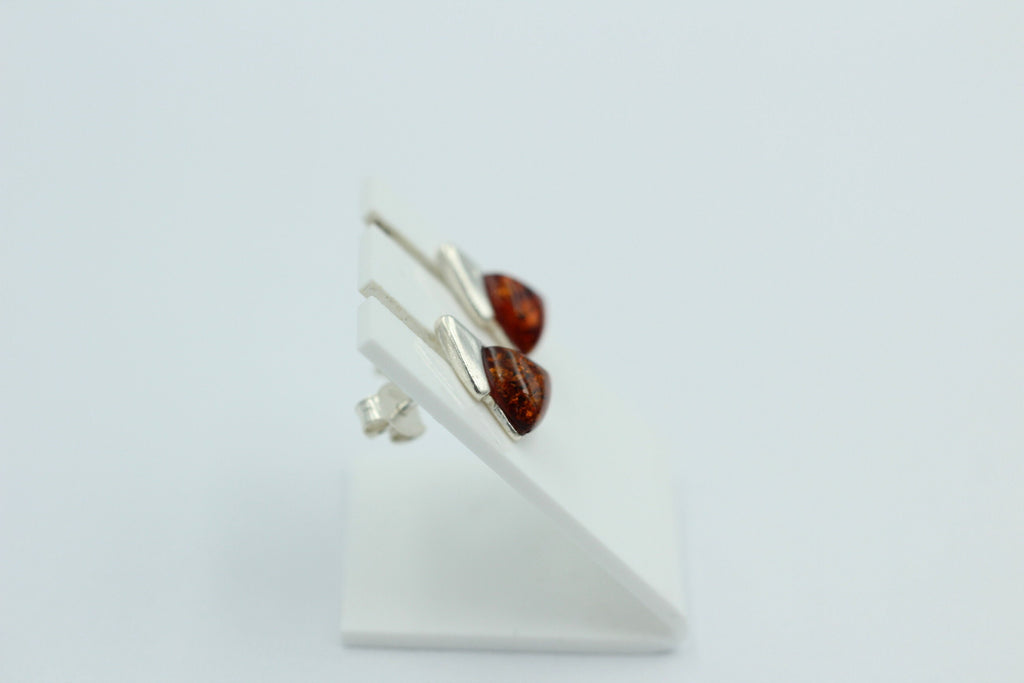 Edler Bernstein Ohrstecker Unisex 925 Silber Ohrschmuck Bernsten aus Litauen