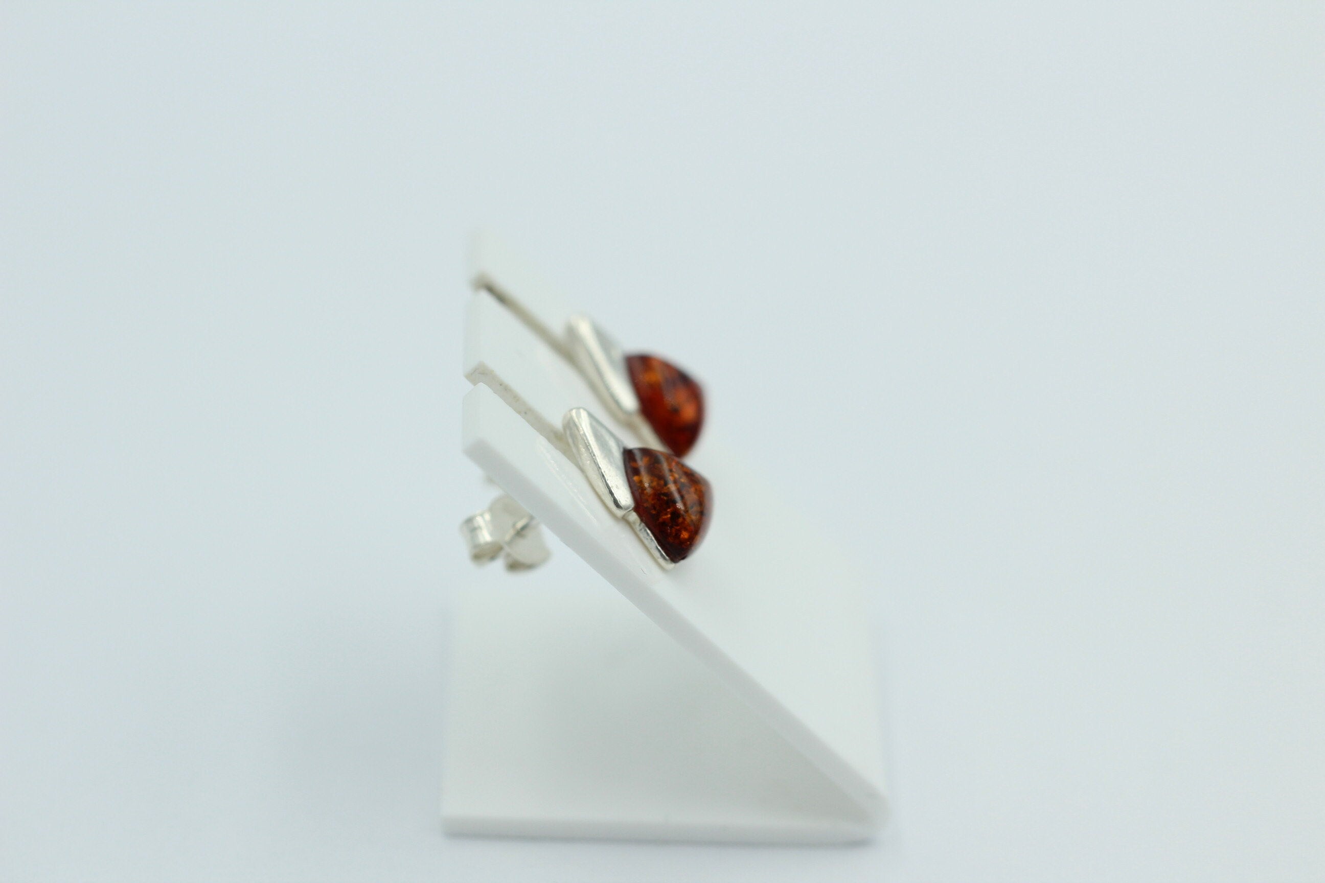 Edler Bernstein Ohrstecker Unisex 925 Silber Ohrschmuck Bernsten aus Litauen