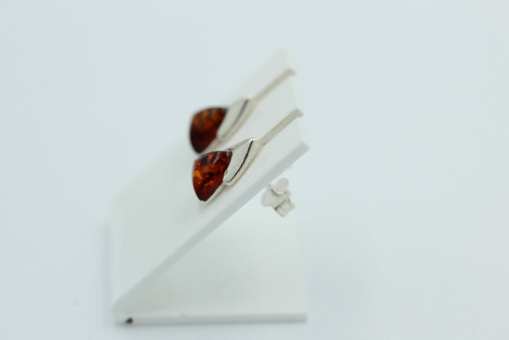 Edler Bernstein Ohrstecker Unisex 925 Silber Ohrschmuck Bernsten aus Litauen
