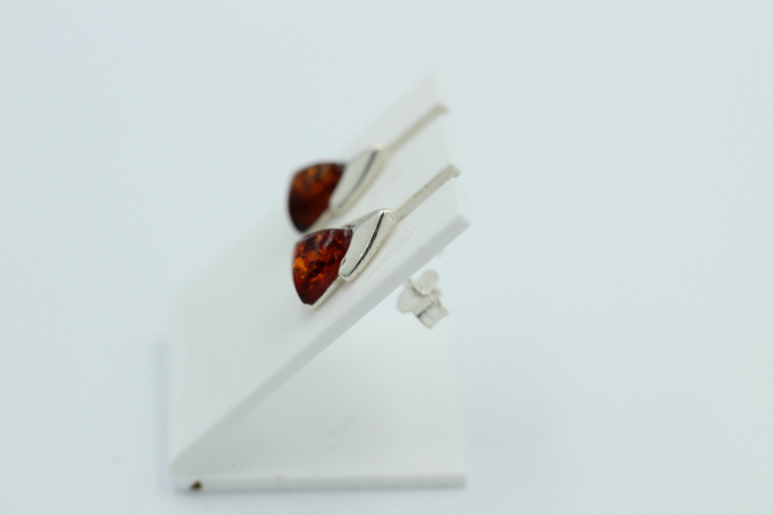 Edler Bernstein Ohrstecker Unisex 925 Silber Ohrschmuck Bernsten aus Litauen