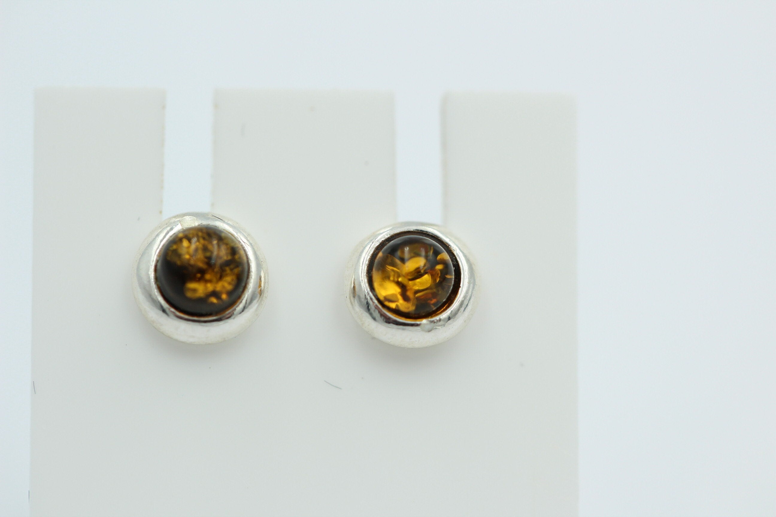 Brauner  Bernsteinohrstecker 925 Silber Bernstein Ohrschmuck top Unisex