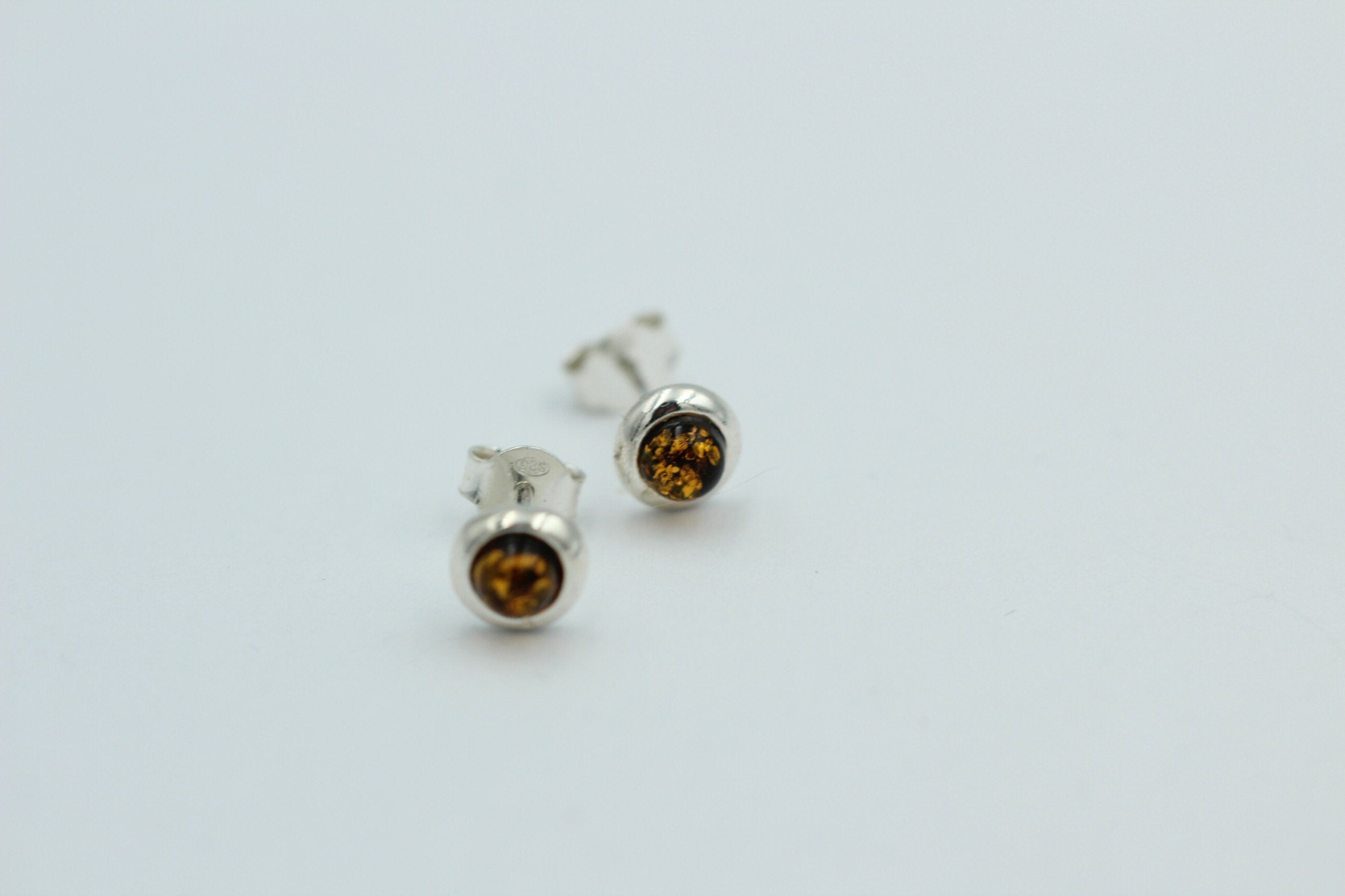 Brauner  Bernsteinohrstecker 925 Silber Bernstein Ohrschmuck top Unisex
