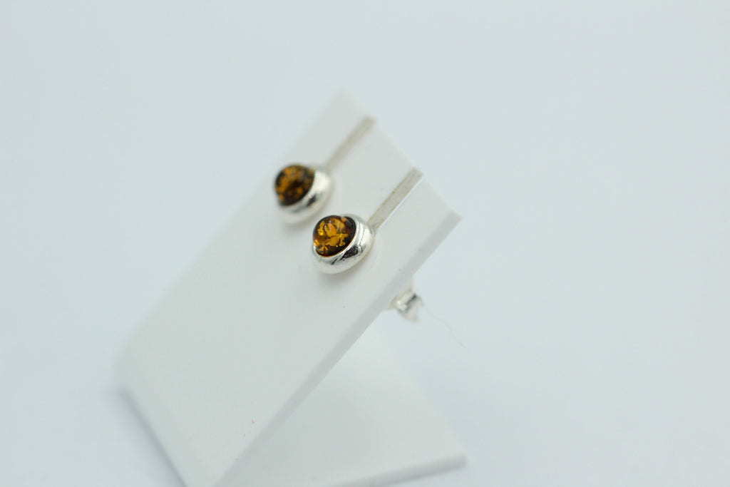Brauner  Bernsteinohrstecker 925 Silber Bernstein Ohrschmuck top Unisex