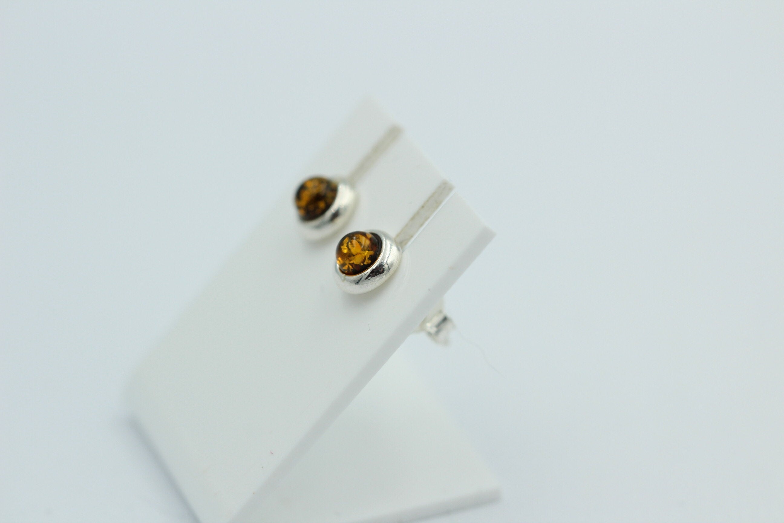 Brauner  Bernsteinohrstecker 925 Silber Bernstein Ohrschmuck top Unisex