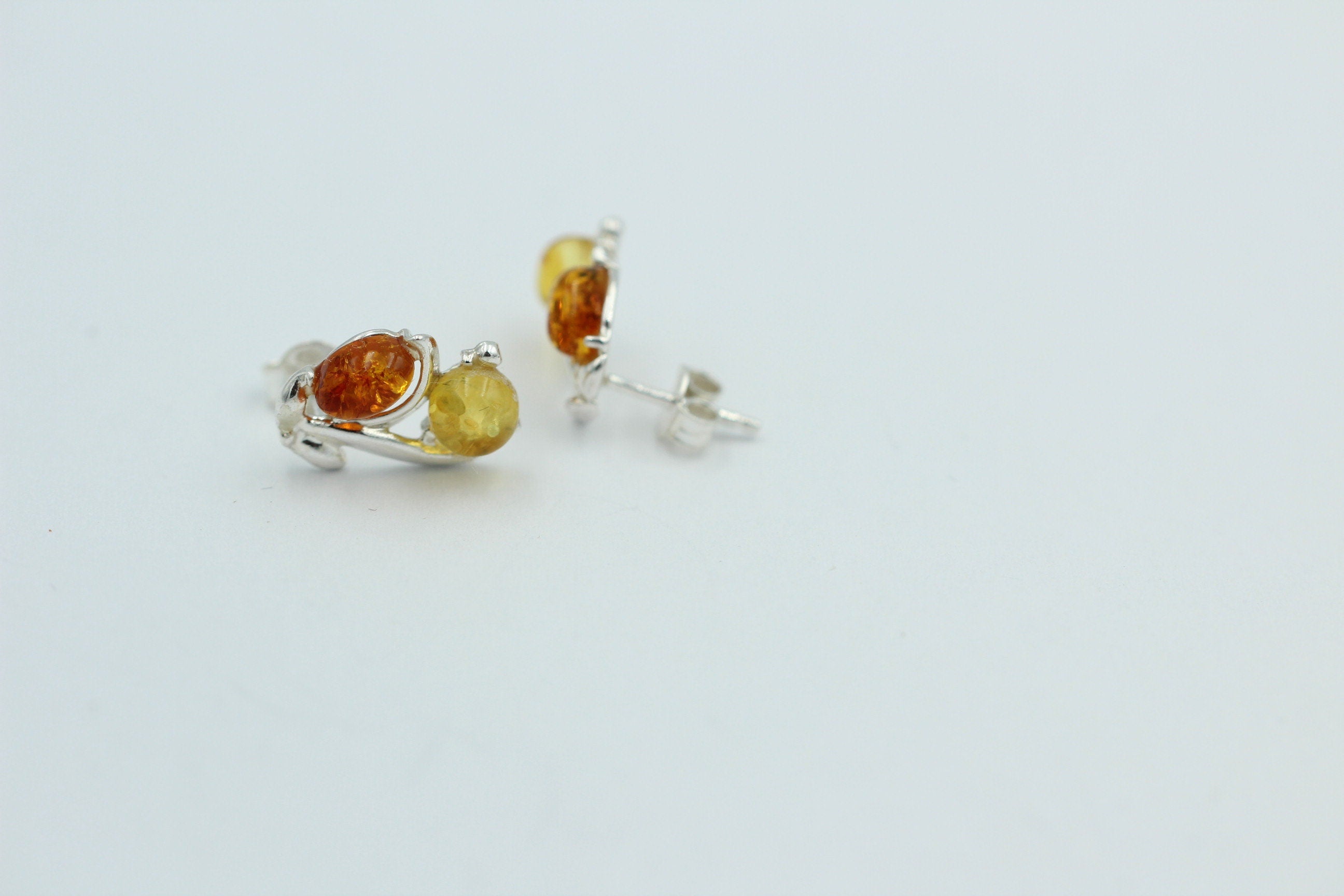 Edle Bernstein Ohrstecker 925 Silber Bernstein aus Litauen Ohrring Ohrschmuck