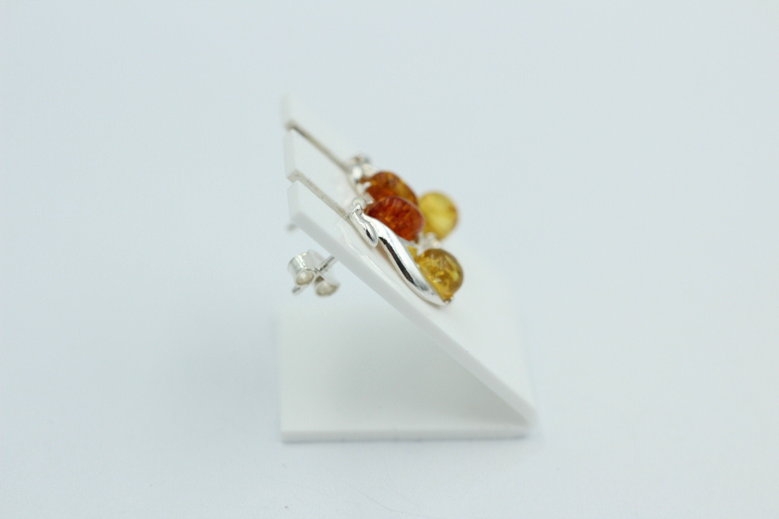 Edle Bernstein Ohrstecker 925 Silber Bernstein aus Litauen Ohrring Ohrschmuck