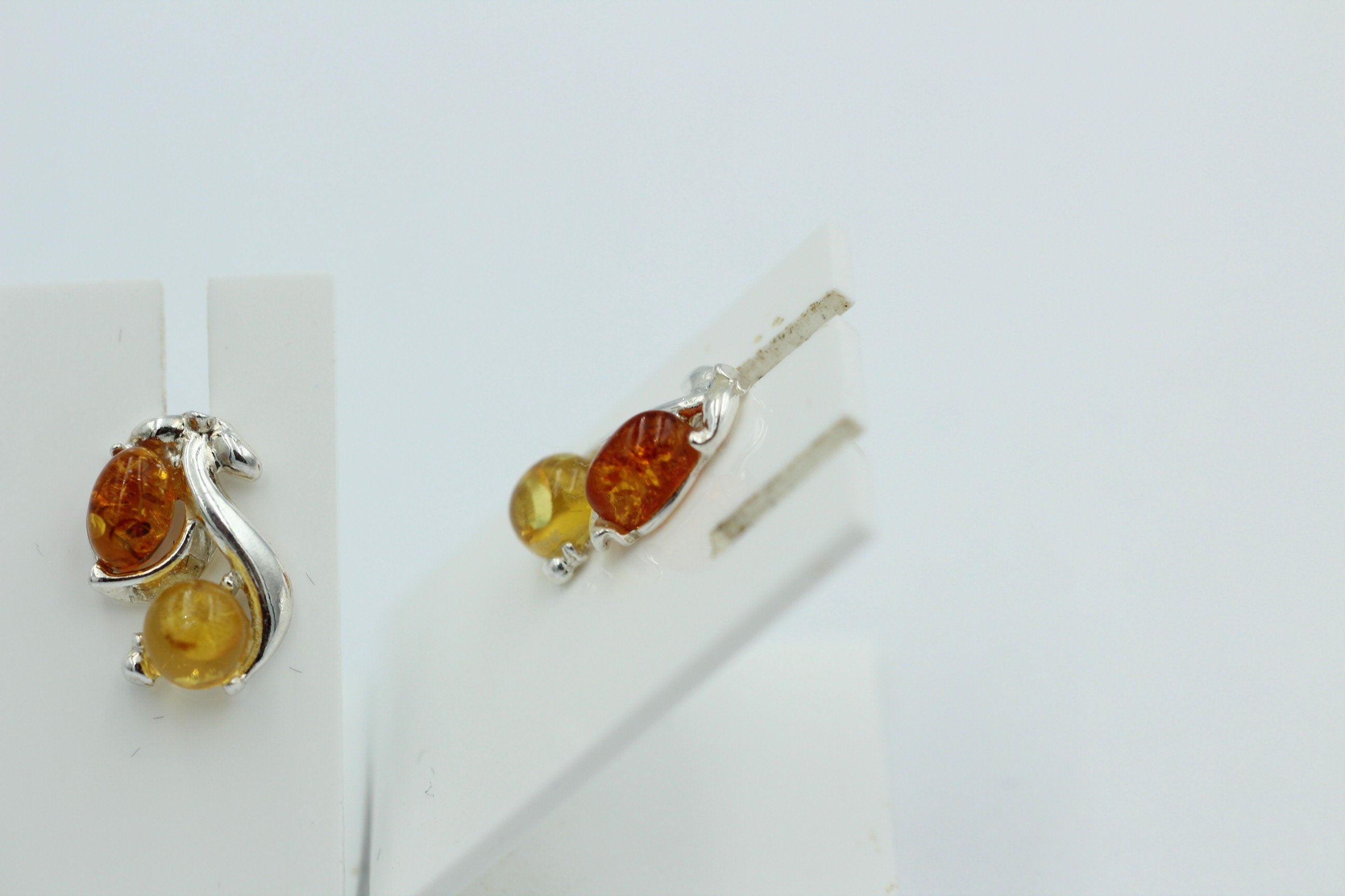 Edle Bernstein Ohrstecker 925 Silber Bernstein aus Litauen Ohrring Ohrschmuck