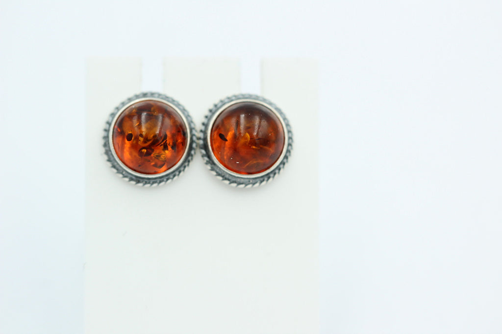 Edle braune Bernstein Ohrstecker 925 Silber Ohrschmuck Bernstein Letland