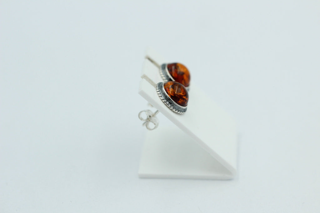 Edle braune Bernstein Ohrstecker 925 Silber Ohrschmuck Bernstein Letland