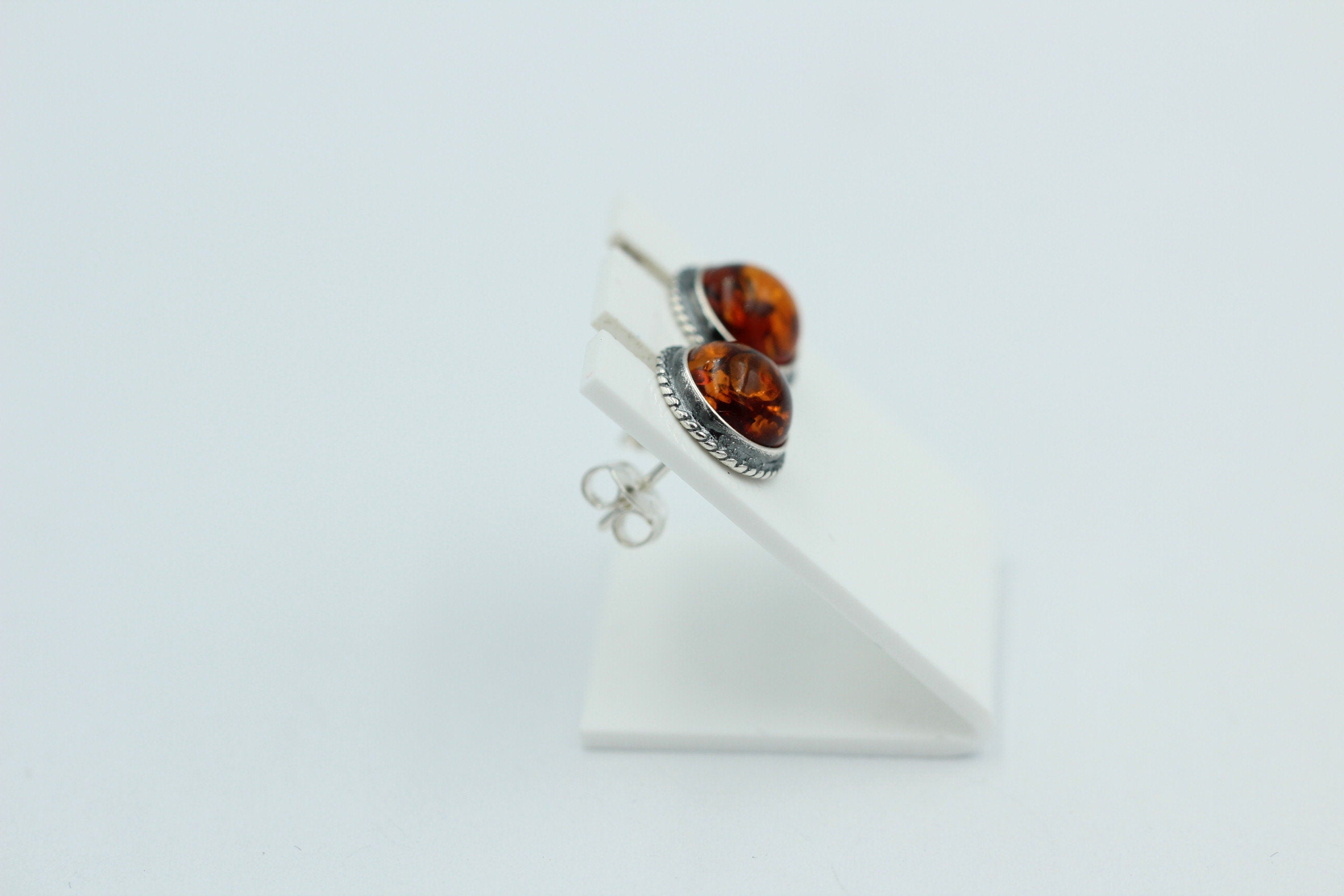 Edle braune Bernstein Ohrstecker 925 Silber Ohrschmuck Bernstein Letland