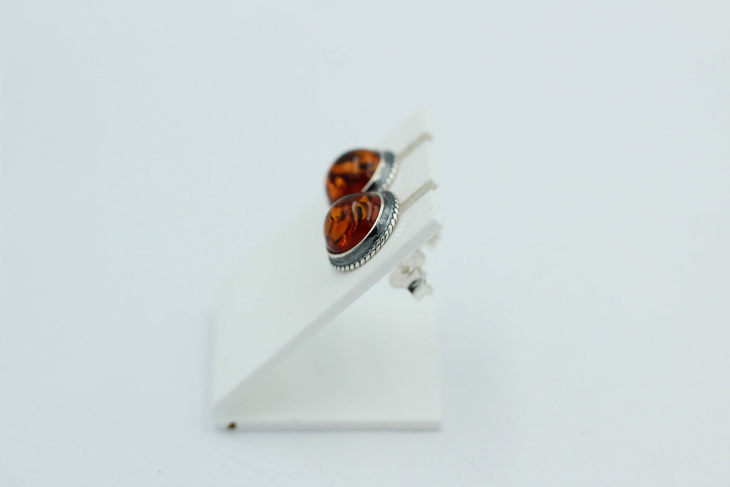 Edle braune Bernstein Ohrstecker 925 Silber Ohrschmuck Bernstein Letland
