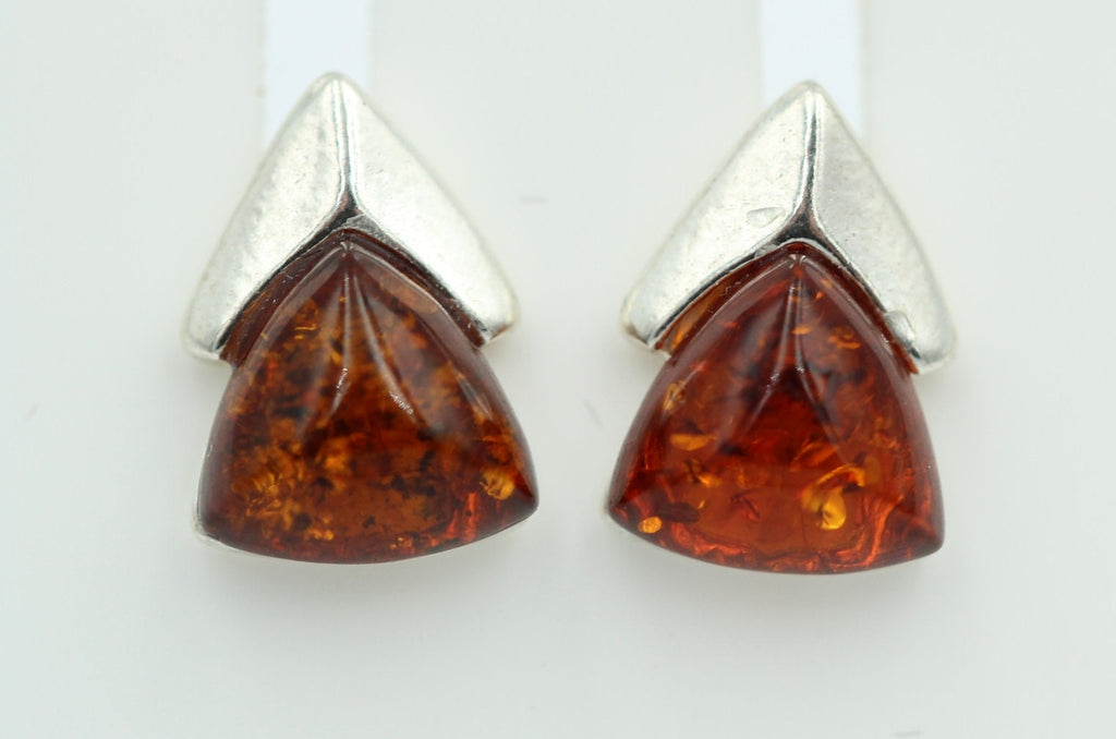 Edler Bernstein Ohrstecker Unisex 925 Silber Ohrschmuck Bernsten aus Litauen