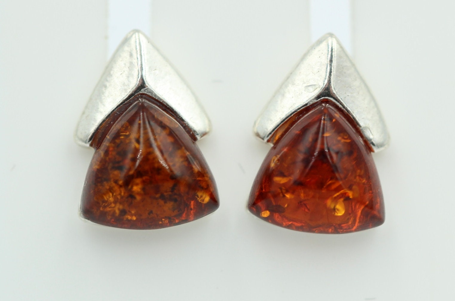 Edler Bernstein Ohrstecker Unisex 925 Silber Ohrschmuck Bernsten aus Litauen