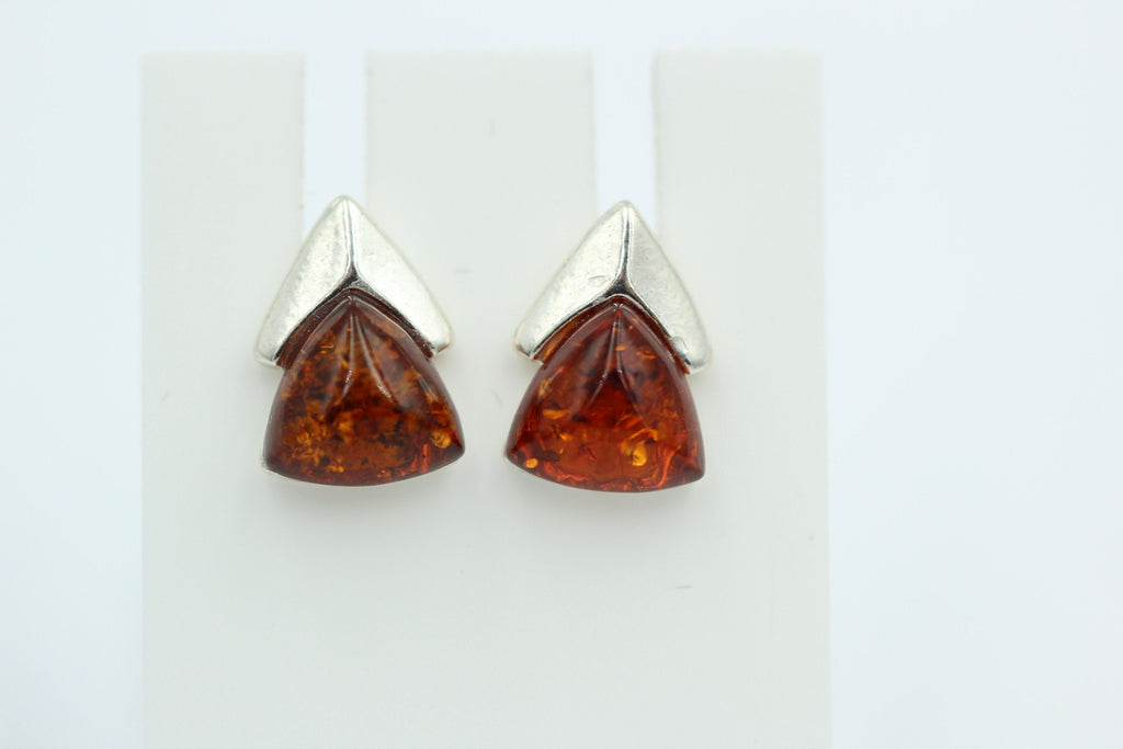 Edler Bernstein Ohrstecker Unisex 925 Silber Ohrschmuck Bernsten aus Litauen