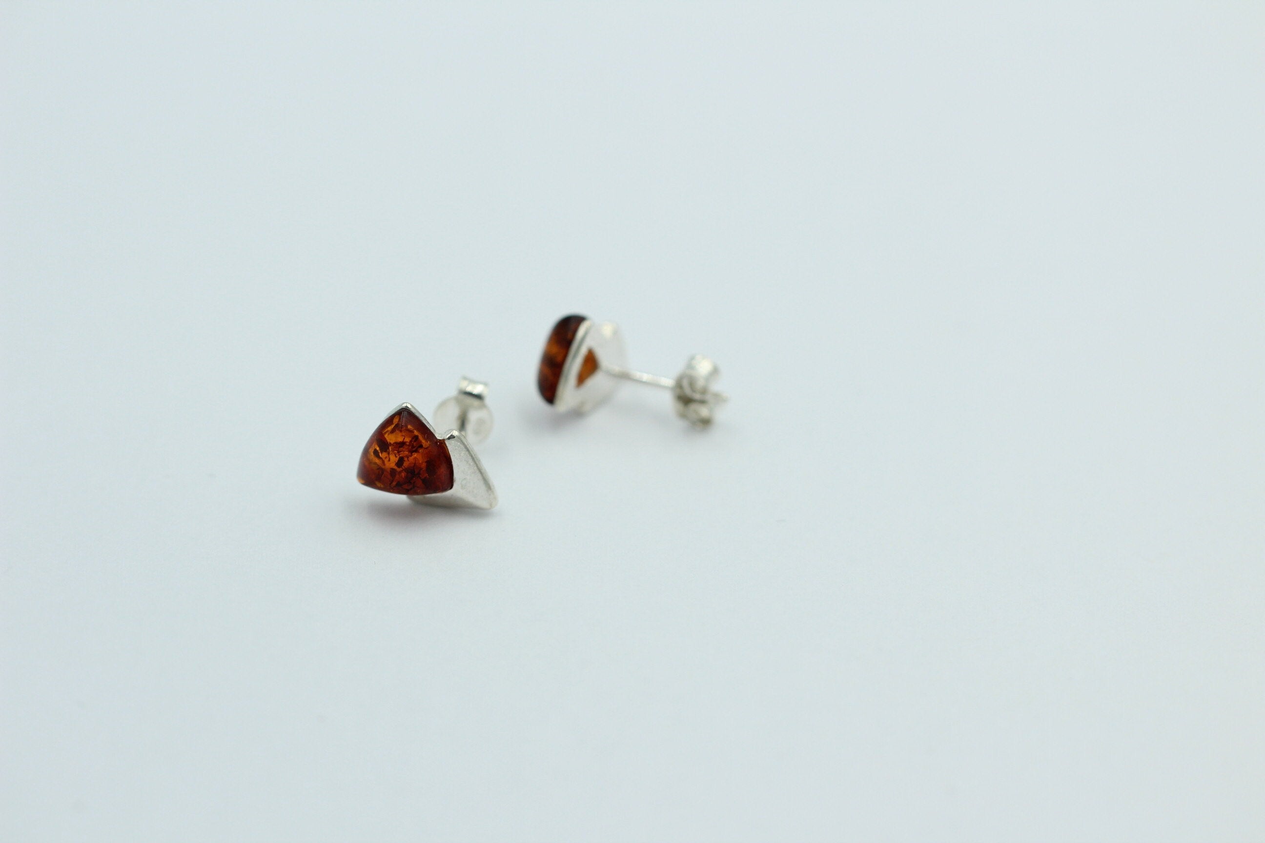 Edler Bernstein Ohrstecker Unisex 925 Silber Ohrschmuck Bernsten aus Litauen