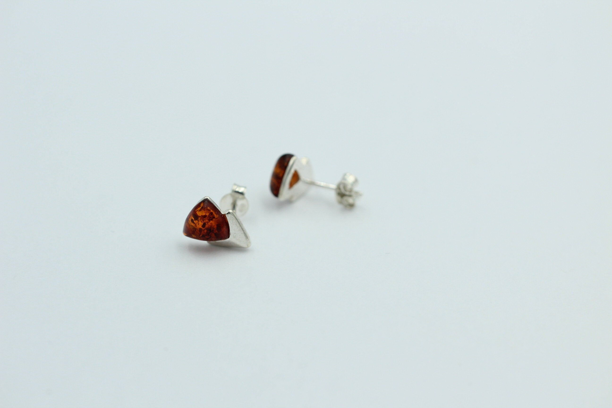 Edler Bernstein Ohrstecker Unisex 925 Silber Ohrschmuck Bernsten aus Litauen