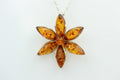 Blumenanhänger Bernstein 925 Silber Collier Kette Bernsteincollier Top Edel