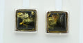 Bernstein Ohrstecker 7 x 7 mm aus 925 Sterlingsilber grüner Bernstein Unisex