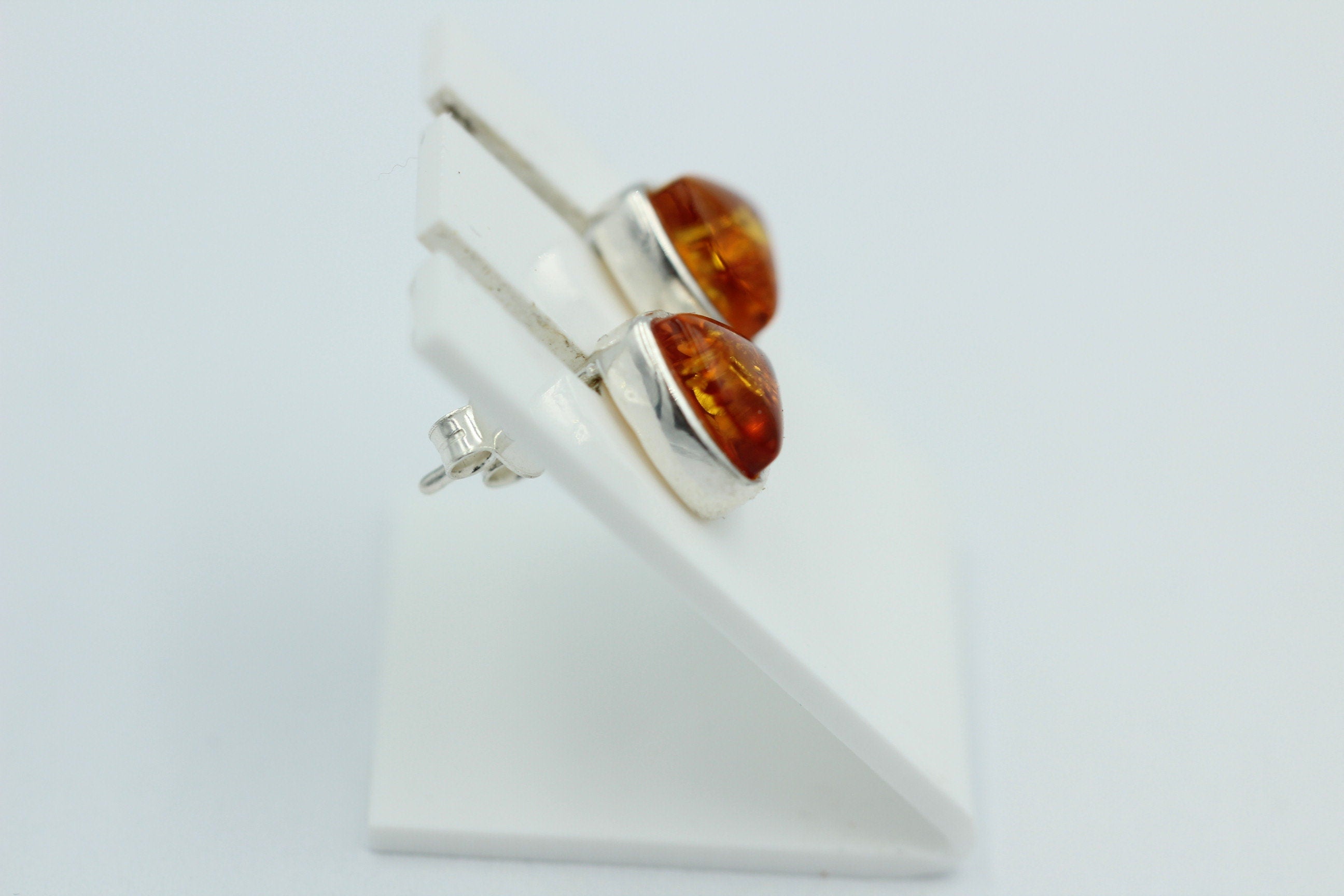 Design Bernstein Ohrstecker 925 Silber Bernsteinohrschmuckt Top Edel Bernstein