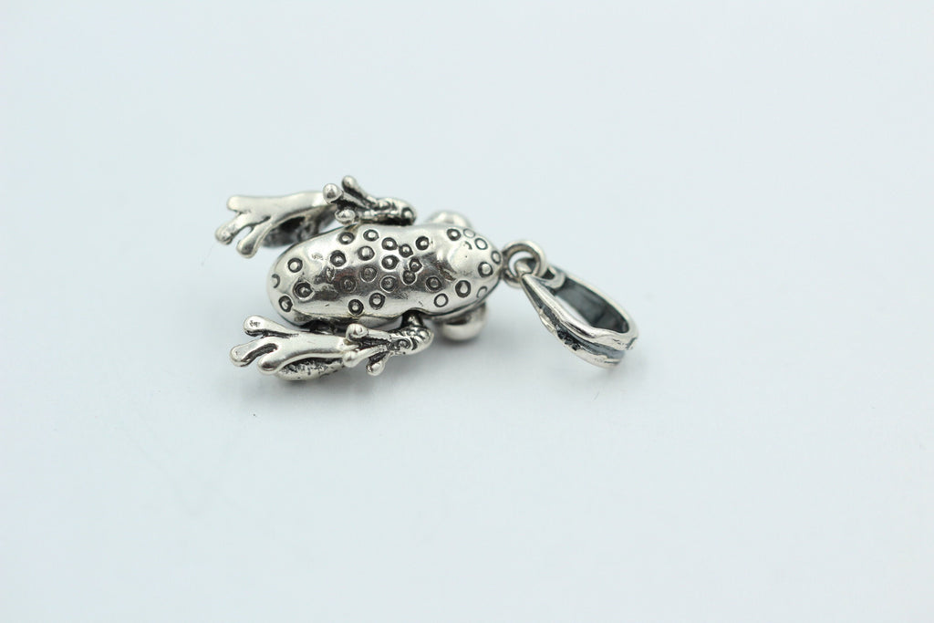 Froschanhänger Bernstein bewegliche Glieder 925 Silber Collier Kette Top Frosch